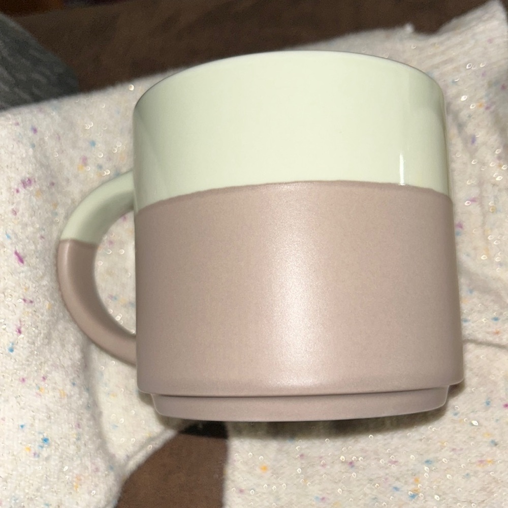 Teavana Green and Brown Stoneware Design 12 Oz Coffee Cup Tea Mug